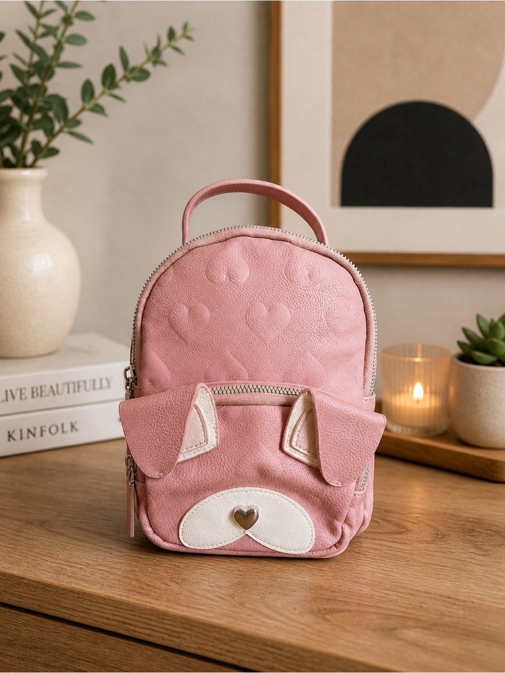 Betsey Johnson Pink Heart Bear Mini Backpack
